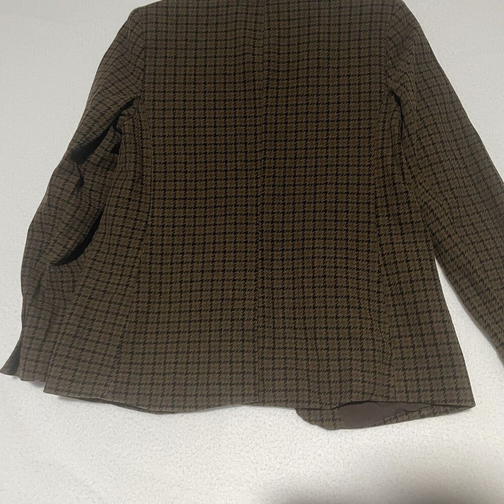 Old Navy Blazer Womens Small S Brown Houndstooth Corpcore Academia Preppy Office - Picture 13 of 16